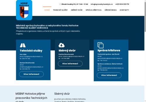 Zobrazit webové stránky Městská správa bytového a nebytového fondu Hořovice