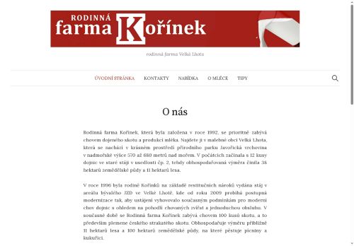 Webové stránky Libor Kořínek, Volfířov