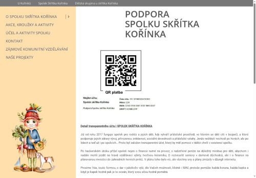 Webové stránky Spolek skřítka Kořínka, Otov