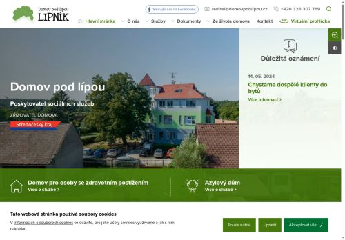 Domov Pod Lípou, poskytovatel sociálních služeb nabízí práci na pozici Pracovník technické údržby/řidič v obci Lipník