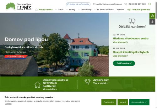 Domov Pod Lípou, poskytovatel sociálních služeb nabízí práci na pozici Pracovník technické údržby/řidič v obci Lipník