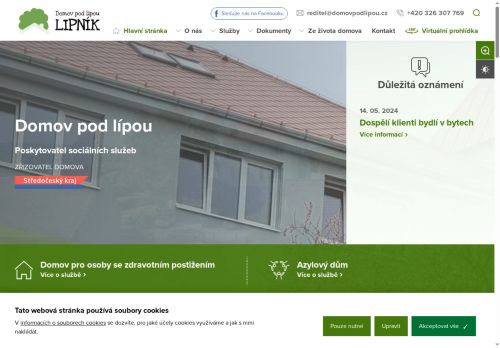 Domov Pod Lípou, poskytovatel sociálních služeb nabízí práci na pozici Pracovník technické údržby/řidič v obci Lipník