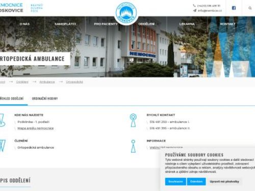 Ortopedická ambulance - Nemocnice Boskovice