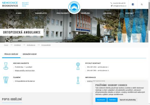 Zobrazit webové stránky Ortopedická ambulance - Nemocnice Boskovice
