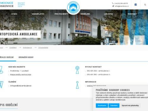 Ortopedická ambulance - Nemocnice Boskovice