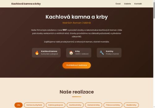 Zobrazit webové stránky Roman Weinlich - Kachlová kamna a krby