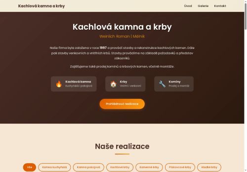 Zobrazit webové stránky Roman Weinlich - Kachlová kamna a krby