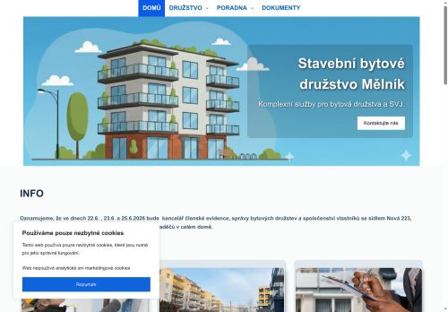Zobrazit webové stránky Stavební bytové družstvo Mělník