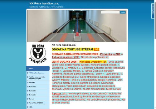 Zobrazit webové stránky Kuželkářský klubu KC Réna Ivančice