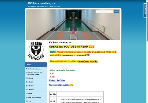Zobrazit webové stránky Kuželkářský klubu KC Réna Ivančice