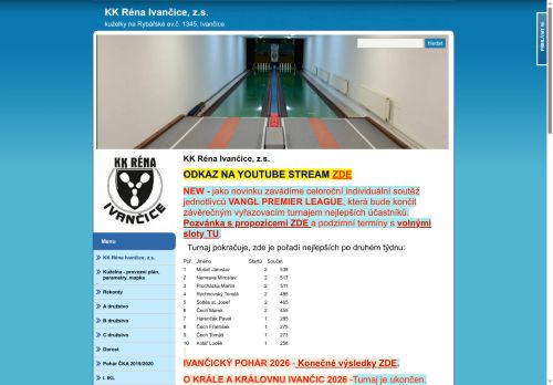 Zobrazit webové stránky Kuželkářský klubu KC Réna Ivančice