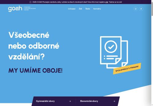 Zobrazit webové stránky Gymnázium,  obchodní akademie a jazyková škola s právem státní jazykové zkoušky Hodonín