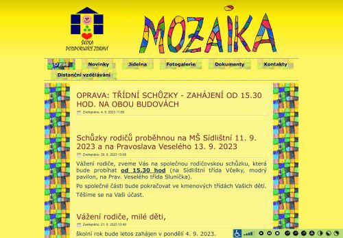 Zobrazit webové stránky MŠ Mozaika