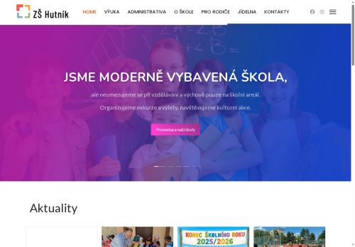 Zobrazit webové stránky Základní škola Veselí nad Moravou Hutník