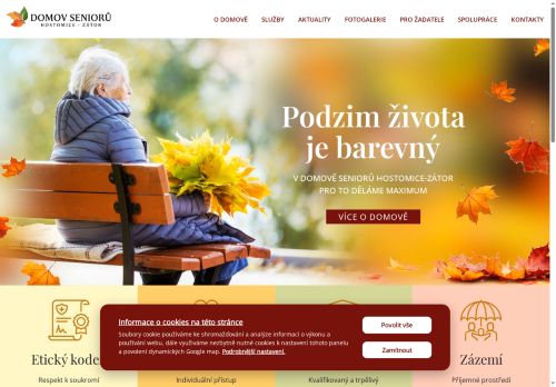 Webové stránky Domov Hostomice - Zátor, poskytovatel sociálních služeb, Hostomice
