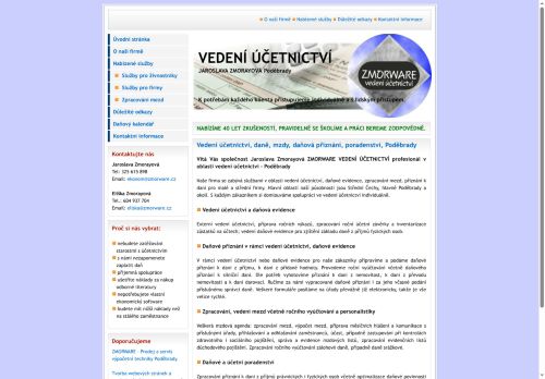Zobrazit webové stránky Jaroslava Zmorayová ZMORWARE - vedení účetnictví