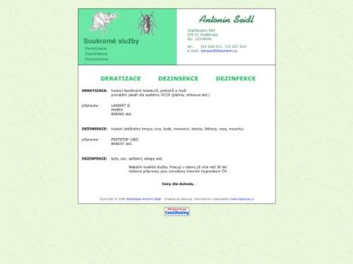 Deratizace - Antonín Seidl