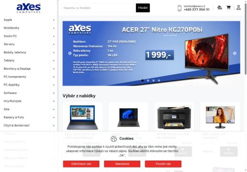 Webové stránky Axes Computers s.r.o., Plzeň