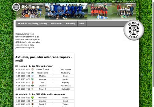 Zobrazit webové stránky Sportovní fotbalový klub SK Měnín