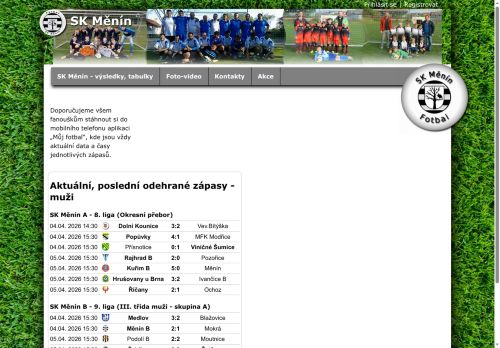 Zobrazit webové stránky Sportovní fotbalový klub SK Měnín