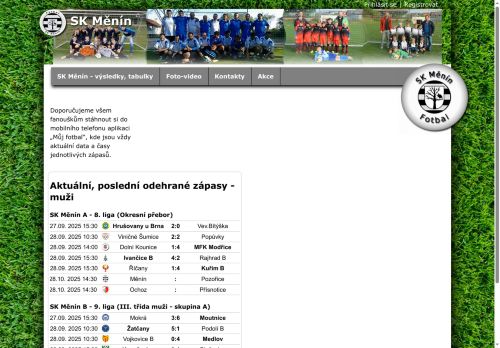 Zobrazit webové stránky Sportovní fotbalový klub SK Měnín