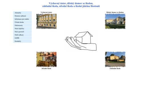Webové stránky Výchovný ústav, dětský domov se školou, základní škola, střední škola a školní jídelna, Hostouň, Chodské náměstí 131, Hostouň