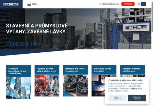 Webové stránky STROS-Sedlčanské strojírny, a.s., Sedlčany