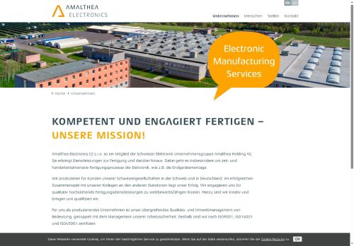 Webové stránky AMALTHEA ELECTRONICS CZ s.r.o., Tachov