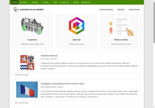 Zobrazit webové stránky Gymnázium Václava Hraběte
