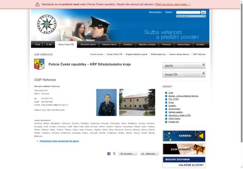 Zobrazit webové stránky Policie ČR, obvodní oddělení Hořovice