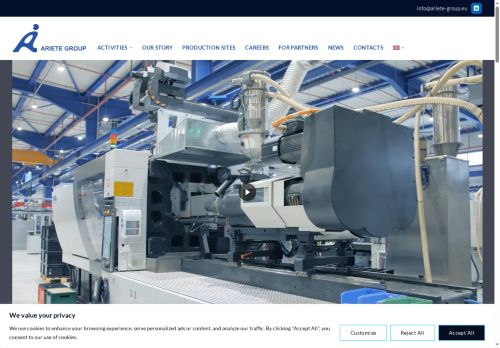 Webové stránky ARIETE automotive s.r.o., Mladá Boleslav