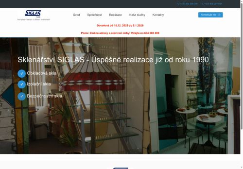 Zobrazit webové stránky Sklenářství SIGLAS