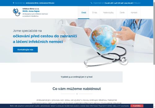 Zobrazit webové stránky Ambulance pro infekční nemoci a cestovní medicínu, hepatální a boreliová poradna - MUDr. Anna Hajná