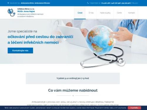 Ambulance pro infekční nemoci a cestovní medicínu, hepatální a boreliová poradna - MUDr. Anna Hajná