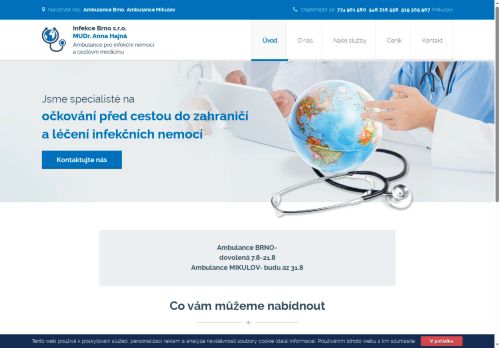 Zobrazit webové stránky Ambulance pro infekční nemoci a cestovní medicínu, hepatální a boreliová poradna - MUDr. Anna Hajná