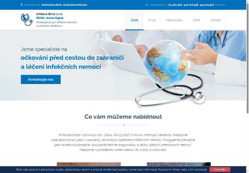 Zobrazit webové stránky Ambulance pro infekční nemoci a cestovní medicínu, hepatální a boreliová poradna - MUDr. Anna Hajná