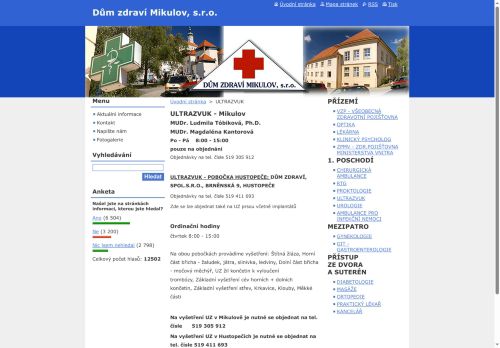 Zobrazit webové stránky Ultrazvuk - Dům zdraví Mikulov - MUDr. Renata Marečková