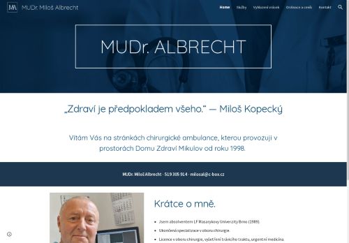 Zobrazit webové stránky Chirurgická ambulance - MUDr. Miloš Albrecht