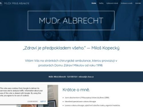 Chirurgická ambulance - MUDr. Miloš Albrecht