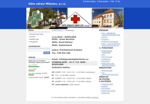Zobrazit webové stránky Gynekologie - MUDr. Lenka Novotná, MUDr. Karel Klanica