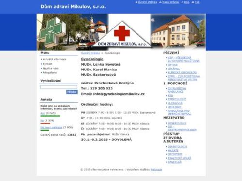 Gynekologie - MUDr. Lenka Novotná, MUDr. Karel Klanica