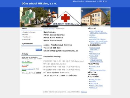 Gynekologie - MUDr. Lenka Novotná, MUDr. Karel Klanica