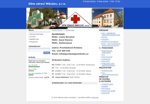 Zobrazit webové stránky Gynekologie - MUDr. Lenka Novotná, MUDr. Karel Klanica