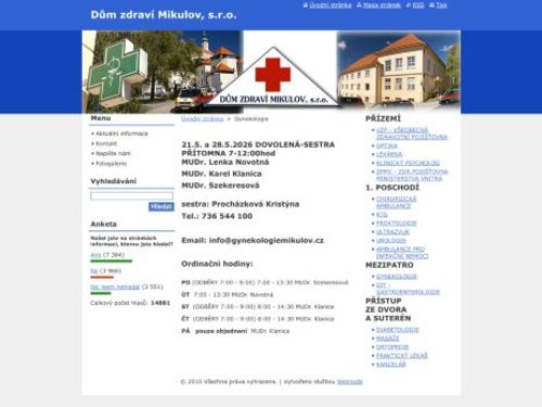Gynekologie - MUDr. Lenka Novotná, MUDr. Karel Klanica