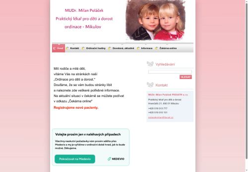 Zobrazit webové stránky Praktický lékař pro děti a dorost - MUDr. Milan Poláček