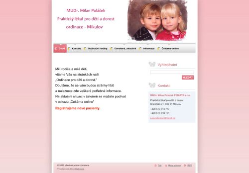Zobrazit webové stránky Praktický lékař pro děti a dorost - MUDr. Milan Poláček