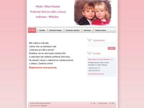 Praktický lékař pro děti a dorost - MUDr. Milan Poláček