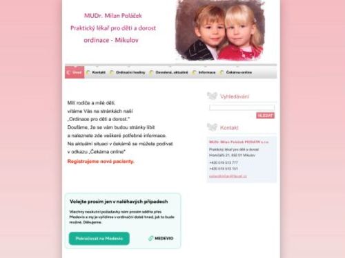 Praktický lékař pro děti a dorost - MUDr. Milan Poláček