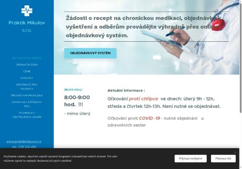 Zobrazit webové stránky Praktický lékař pro dospělé - MUDr. Dagmar Horová, MUDr. Lenka Šrahulková