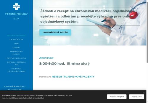 Zobrazit webové stránky Praktický lékař pro dospělé - MUDr. Dagmar Horová, MUDr. Lenka Šrahulková